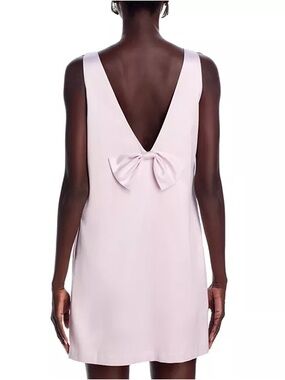Wayf Pale Pink Sleeveless Mini Dress with Back Bow